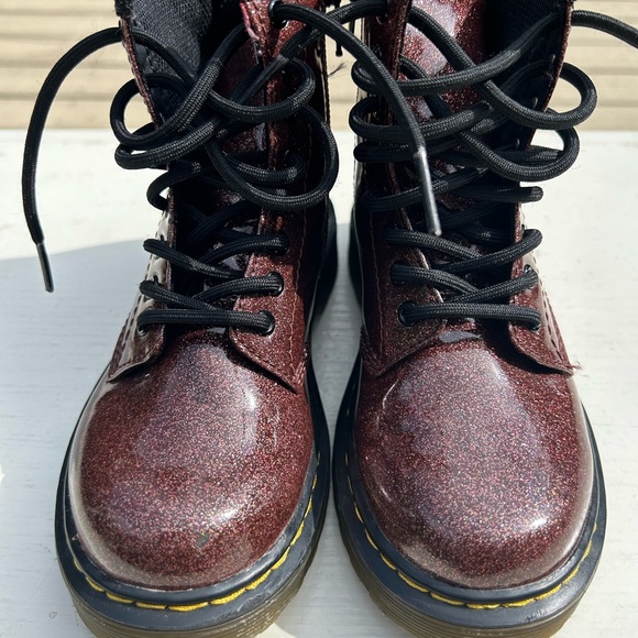 Dr. Martens Youth 1460 Glitter Lace Up Boots Rose Brown Size kids 12 - Picture 2 of 9